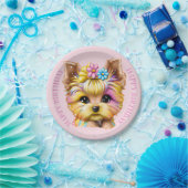 Cute en Schattige Baby Yorkie Papieren Bordje (Feest)