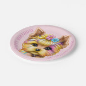 Cute en Schattige Baby Yorkie Papieren Bordje (Gekanteld)