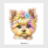 Cute en Schattige Baby Yorkie Sticker (Vel)