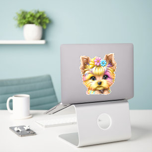 Cute en Schattige Baby Yorkie Sticker