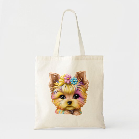 Cute en Schattige Baby Yorkie Tote Bag (Voorkant)