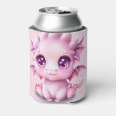 Cute en Schattige Fantasy Pink Baby Chibi Blikjeskoeler (Blikje Achterkant)