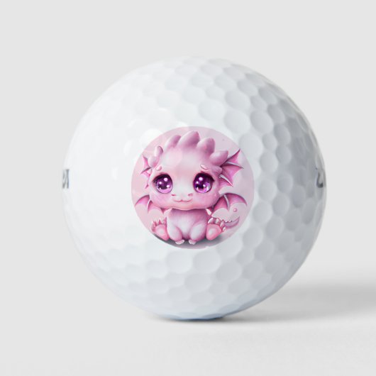 Cute en Schattige Fantasy Pink Baby Chibi Golfballen (Voorkant)