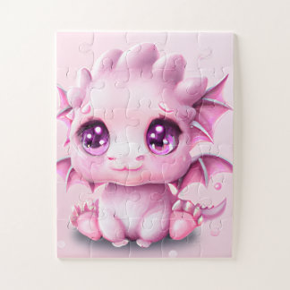 Cute en Schattige Fantasy Pink Baby Chibi Poster Legpuzzel