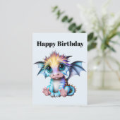 Cute en Schattige Kawaii Baby Dragon Briefkaart (Staand voorkant)