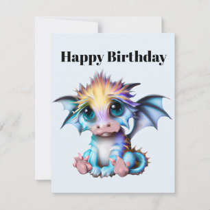 Cute en Schattige Kawaii Baby Dragon Feestdagenkaart