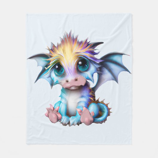 Cute en Schattige Kawaii Baby Dragon Fleece Deken (Voorkant)