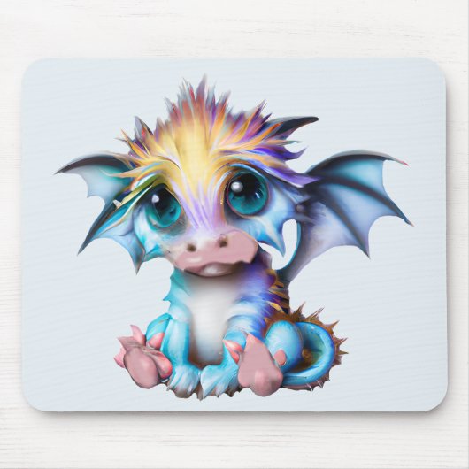 Cute en Schattige Kawaii Baby Dragon Muismat (Voorkant)