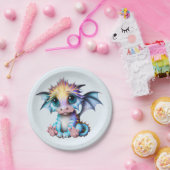 Cute en Schattige Kawaii Baby Dragon Papieren Bordje (Feest)