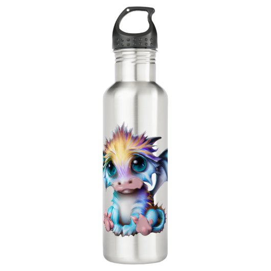 Cute en Schattige Kawaii Baby Dragon Waterfles (Voorkant)