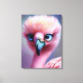 Cute en Schattige Kawaii Baby Flamingo Canvas Afdruk (Voorkant)