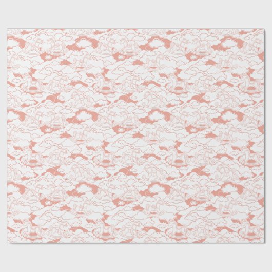 Cute en Schattige Rocking Horse Cadeaupapier (Vlak)