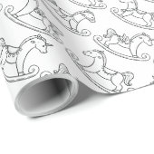 Cute en Schattige Rocking Horse Cadeaupapier (Rol Hoek)