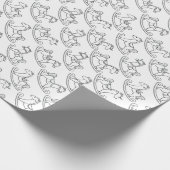 Cute en Schattige Rocking Horse Cadeaupapier (Hoek)