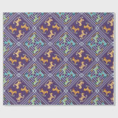 Cute en Schattige Rocking Horse Cadeaupapier (Vlak)