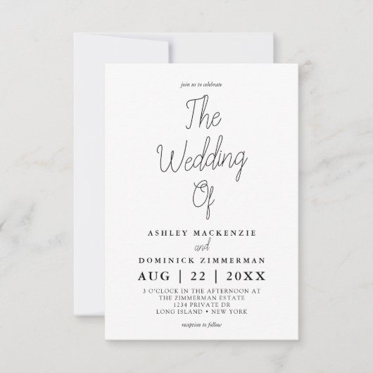 Cute En Simpele Trouw Kaart (Voorkant)