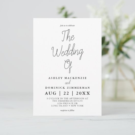 Cute En Simpele Trouw  Kaart (Staand voorkant)