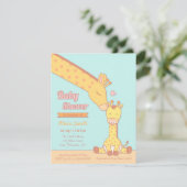 Cute en Sweet Giraffe Baby Shower Invitations Kaart (Staand voorkant)