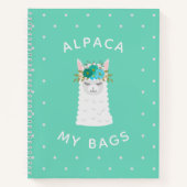 Cute en Trendy Alpaca | Turquoise Notitieboek (Voorkant)