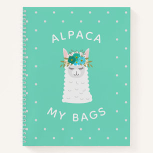 Cute en Trendy Alpaca   Turquoise Notitieboek