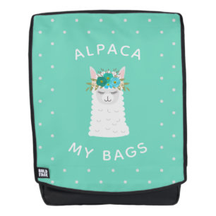 Cute en Trendy Alpaca   Turquoise Rugtassen