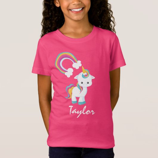 Cute en Unicorn Pink T-shirt (Voorkant)