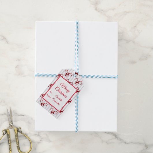 Cute en Whimsical Candy Cane Cadeaulabel (Met Touw)