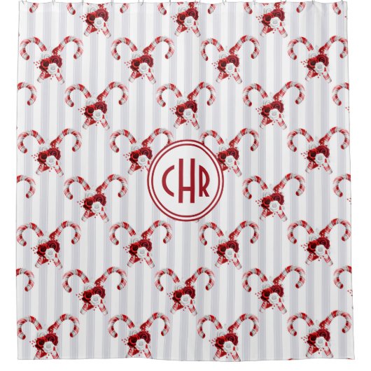 Cute en Whimsical Candy Cane Douchegordijn (Voorkant)