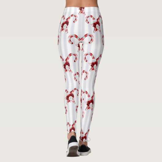 Cute en Whimsical Candy Cane Leggings (Achterkant)