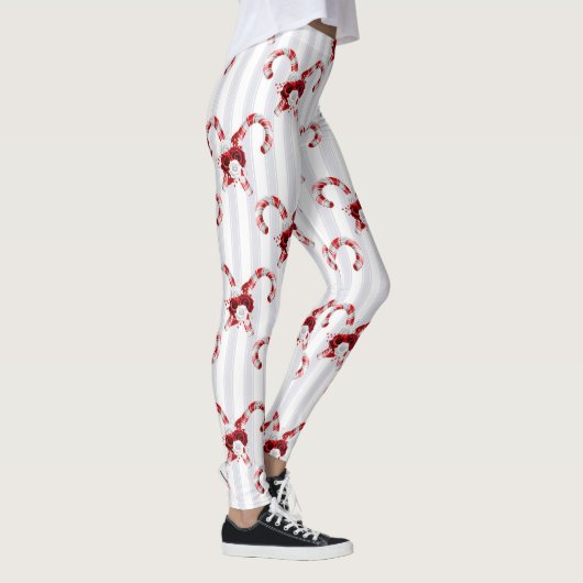 Cute en Whimsical Candy Cane Leggings (Rechts)