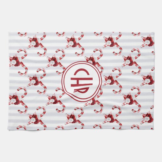 Cute en Whimsical Candy Cane Theedoek (Horizontaal)