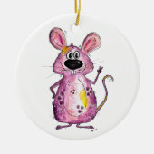 Cute en Whimsical Paarse Mouse Keramisch Ornament (Voorkant)