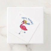 Cute en Whimsical Pink Flamingo on Schaatsen Bedankjes Labels (In situ)