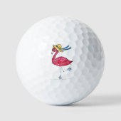 Cute en Whimsical Pink Flamingo on Schaatsen Golfballen (Voorkant)