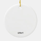 Cute en Whimsical Pink Flamingo on Schaatsen Keramisch Ornament (Achterkant)