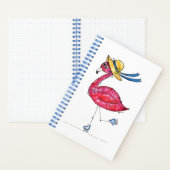 Cute en Whimsical Pink Flamingo on Schaatsen Notitieboek (Binnen)