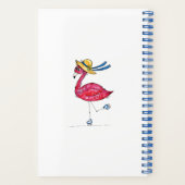 Cute en Whimsical Pink Flamingo on Schaatsen Notitieboek (Achterkant)