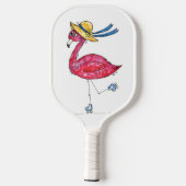 Cute en Whimsical Pink Flamingo on Schaatsen Pickleball Paddle (Achterkant)
