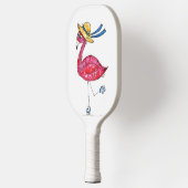 Cute en Whimsical Pink Flamingo on Schaatsen Pickleball Paddle (Links)