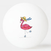 Cute en Whimsical Pink Flamingo on Schaatsen Pingpongbal (Voorkant)