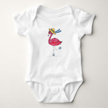 Cute en Whimsical Pink Flamingo on Schaatsen