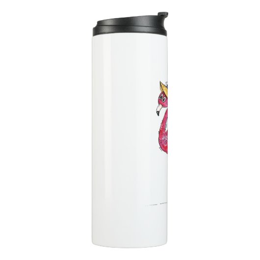 Cute en Whimsical Pink Flamingo on Schaatsen Thermosbeker (Gedraaid links)