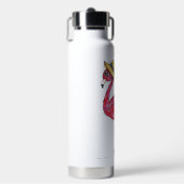 Cute en Whimsical Pink Flamingo on Schaatsen Waterfles (Voorkant)