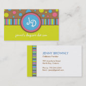 Cute en Whimsical Visitekaartje (Voorkant / Achterkant)