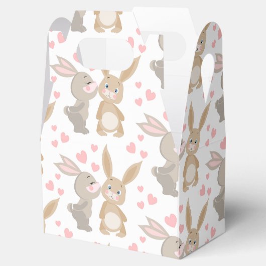 Cute Enamored Rabbits Bedankdoosjes (Geopend)
