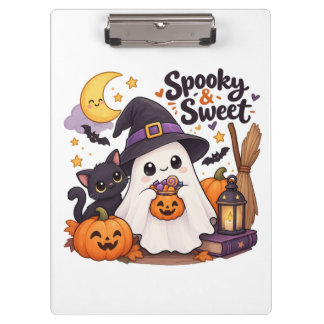 Cute enge en zoete spookkinderentrui klembord