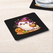 Cute enge geest Halloween Kawaii onderzetters (Schuin)