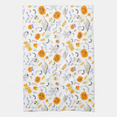 Cute enge Halloween-snoep- en pompoenen naadloos Theedoek (Verticaal)