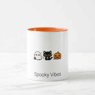 Cute enge kat Halloween koffiemok Kawaii spook Mok