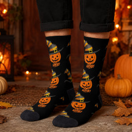 Cute enge pompoen heksenhoed Halloween Sokken